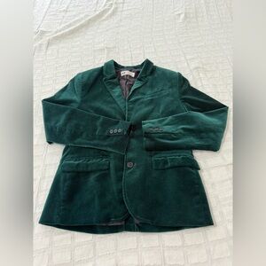 VGUC H&M boys emerald green velvet blazer jacket 8-9 Y
